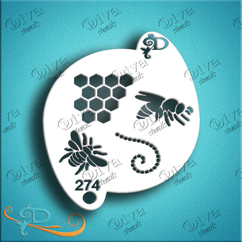 Bees With Elements Diva Stencil