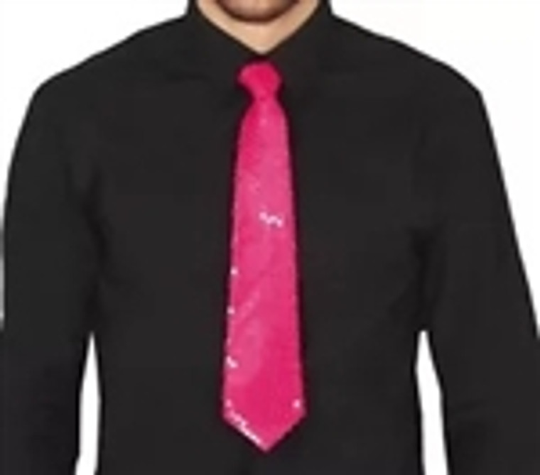 Neon Pink Sequin Tie