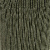 A close-up of a green knitted sock featuring a ribbed texture. The sock is part of a three-pack.
