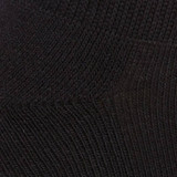A black ankle sock featuring a textured pattern, part of a five-pack set. Includes branding on the sock.
