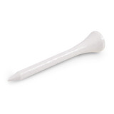 A white golf tee designed for holding golf balls during play.