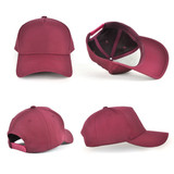 A burgundy D-Lux 5 Panel Cap displayed from multiple angles, featuring a branding logo.