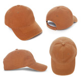 A brown enzyme washed cap with a curved brim and adjustable strap. It features a logo on the side.
