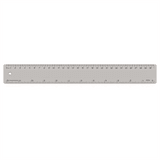 A 30cm clear plastic ruler featuring metric measurements and a hole for hanging or storage.
