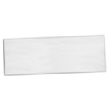 A full colour bar towel in white, rectangular shape, featuring a simple design with a logo.