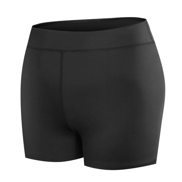 Black anti-slip shorts designed for netball, featuring a fitted waistband and a sleek, minimalist design.