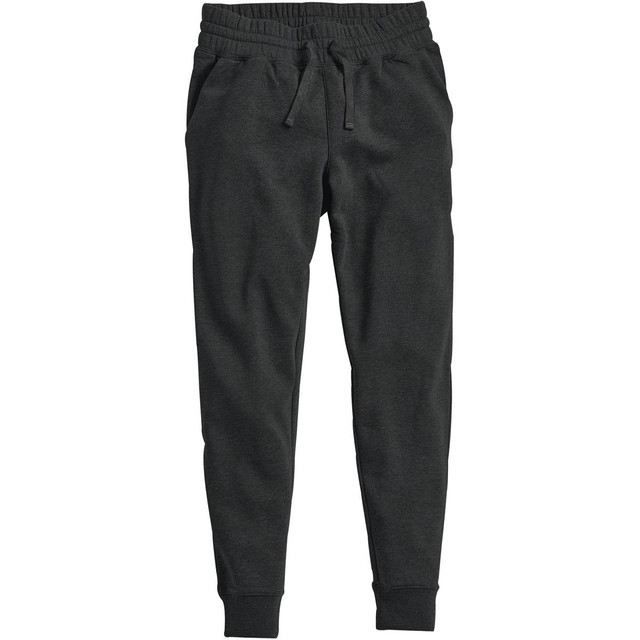 A pair of women's track pants in dark green with an elastic waistband and pockets. Features a logo.