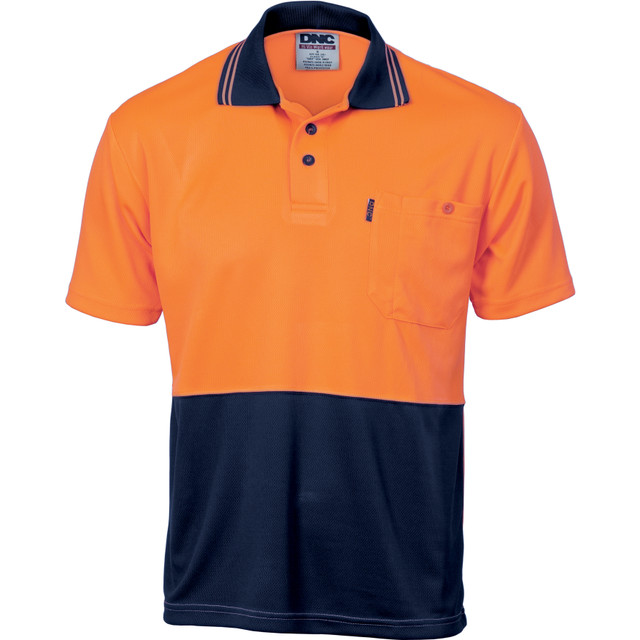 Hi Vis Two Tone Cool Breathe Polo Shirt, Short Sleeve