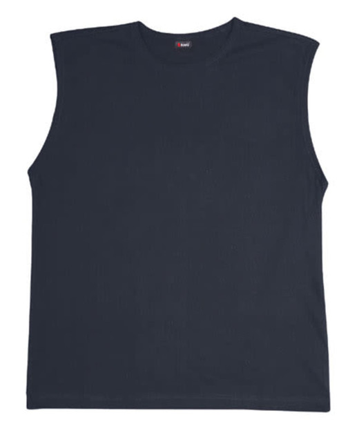 A black men's muscle T-shirt with a sleeveless design. The shirt features a small logo on the label.