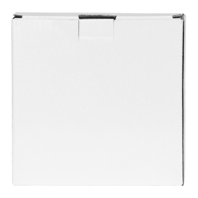 A plain white box with a flap closure, featuring a clean exterior and no visible branding or text.