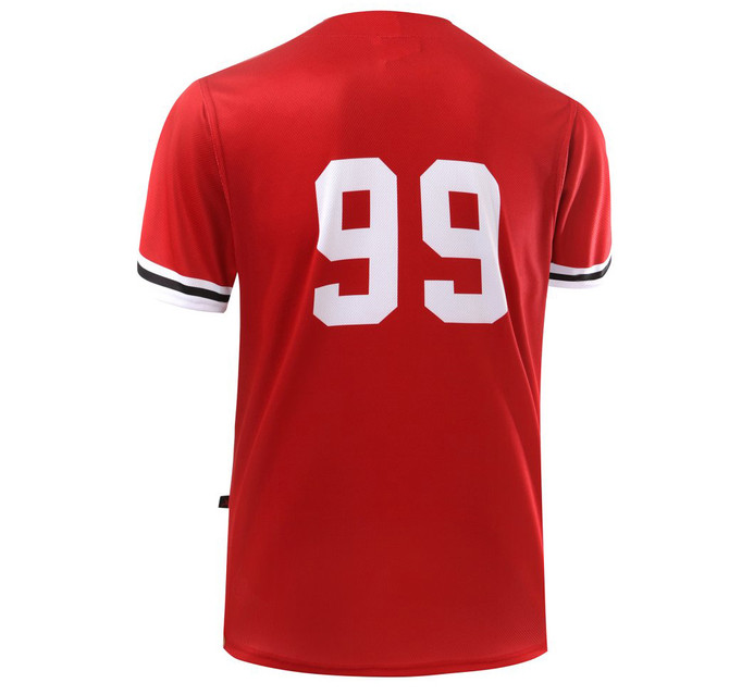 Baseball Full Button Tee-B2122RBW