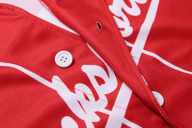Baseball Full Button Tee-B2122RBW