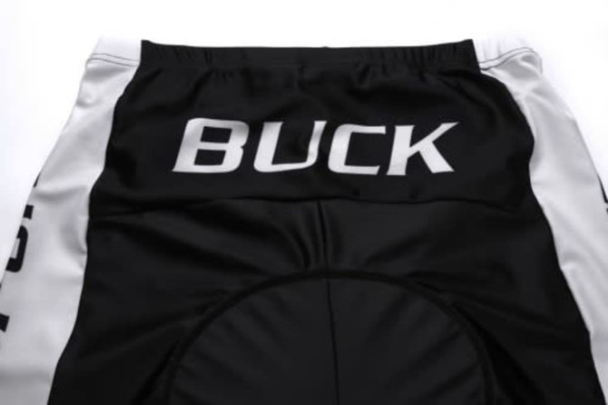 A black sports jersey with a white side panel and a prominent name on the back.