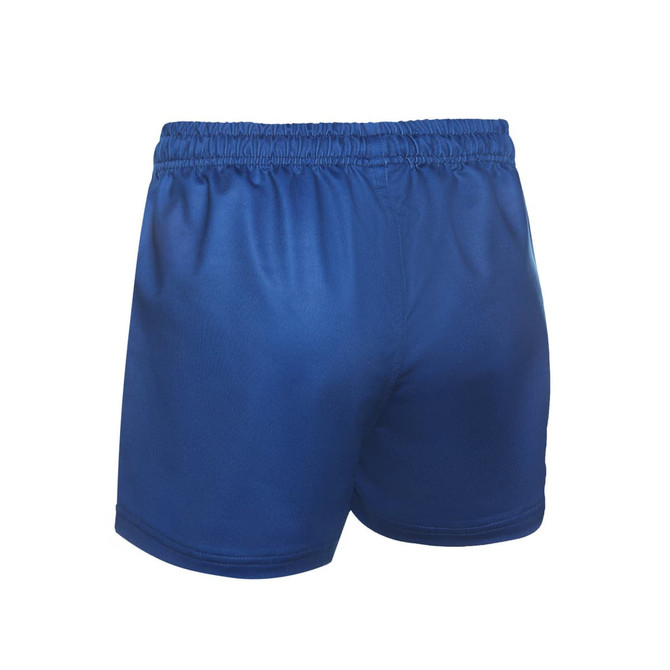 Women's shorts in a solid royal blue colour, featuring an elastic waistband and a smooth fabric finish.