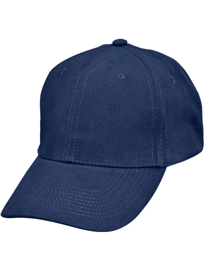 A black heavy brushed cotton cap with a buckle and a logo. Ideal for casual wear or promotional use.