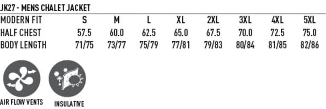 A black Men's Chalet Jacket with a modern fit, featuring air flow vents and an insulative design.