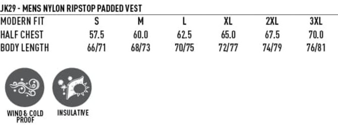 A padded vest in black, featuring a modern fit design, with an insulative, wind and cold proof material.