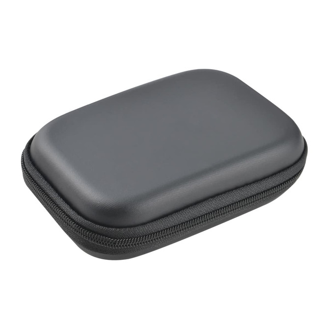 A black zippered case with a hard exterior, designed for storage and protection of various items.