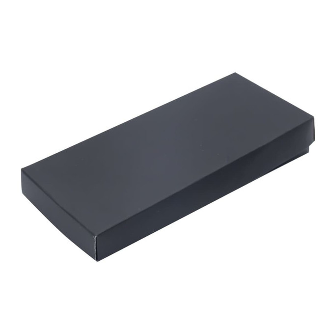A black rectangular box with a smooth surface, featuring no visible branding or text.