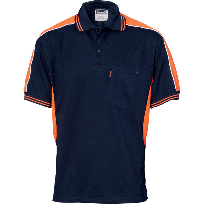 Polyester Cotton Panel Polo Shirt - Short Sleeve