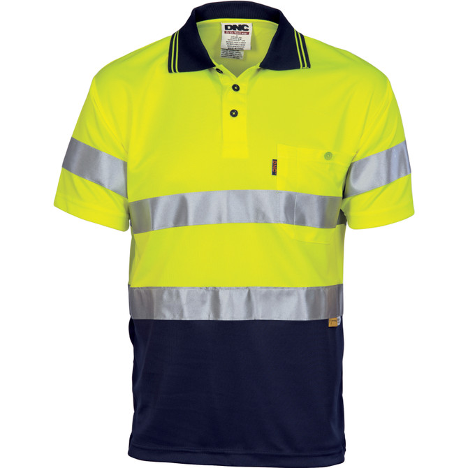 Hi Vis D/N Cool Breathe Polo Shirt With 3M 8906 R/Tape - Short Sleeve