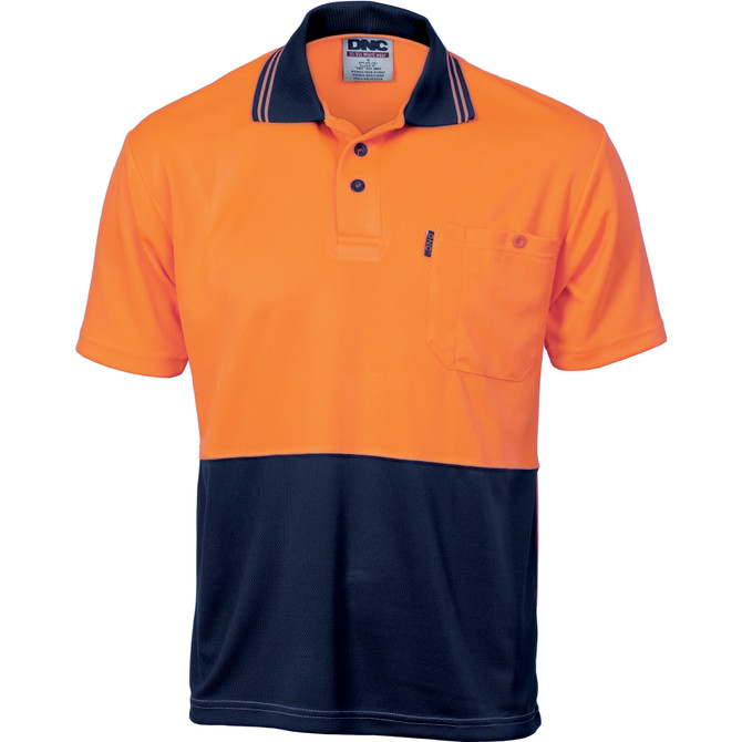 Hi Vis Two Tone Cool Breathe Polo Shirt, Short Sleeve