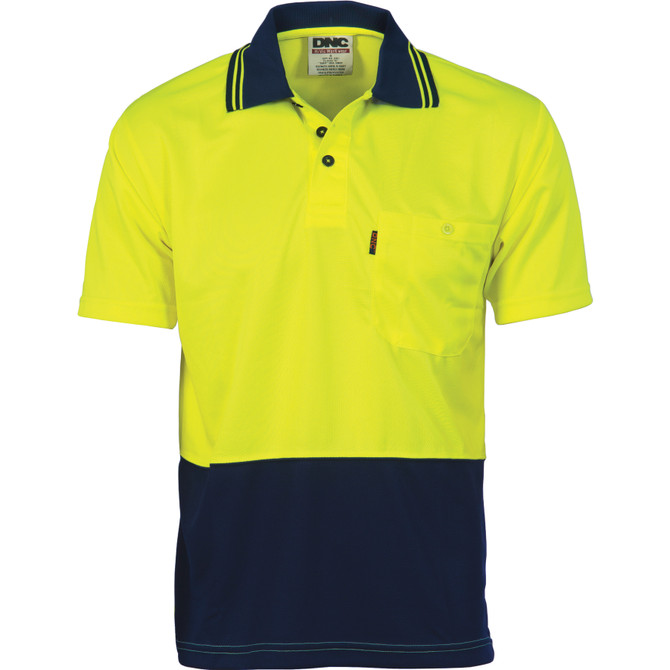 Hi Vis Two Tone Cool Breathe Polo Shirt, Short Sleeve