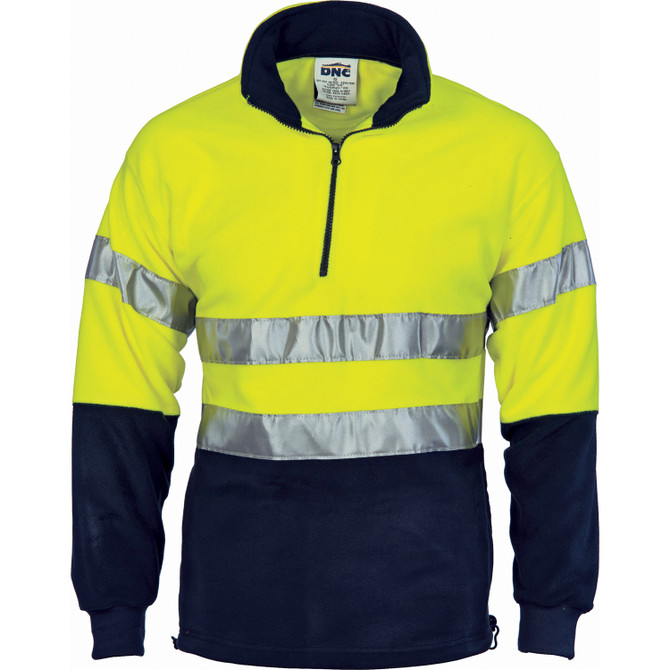 Hi Vis Two Tone 1/2 Zip Polar Fleece with CSR R/Tape