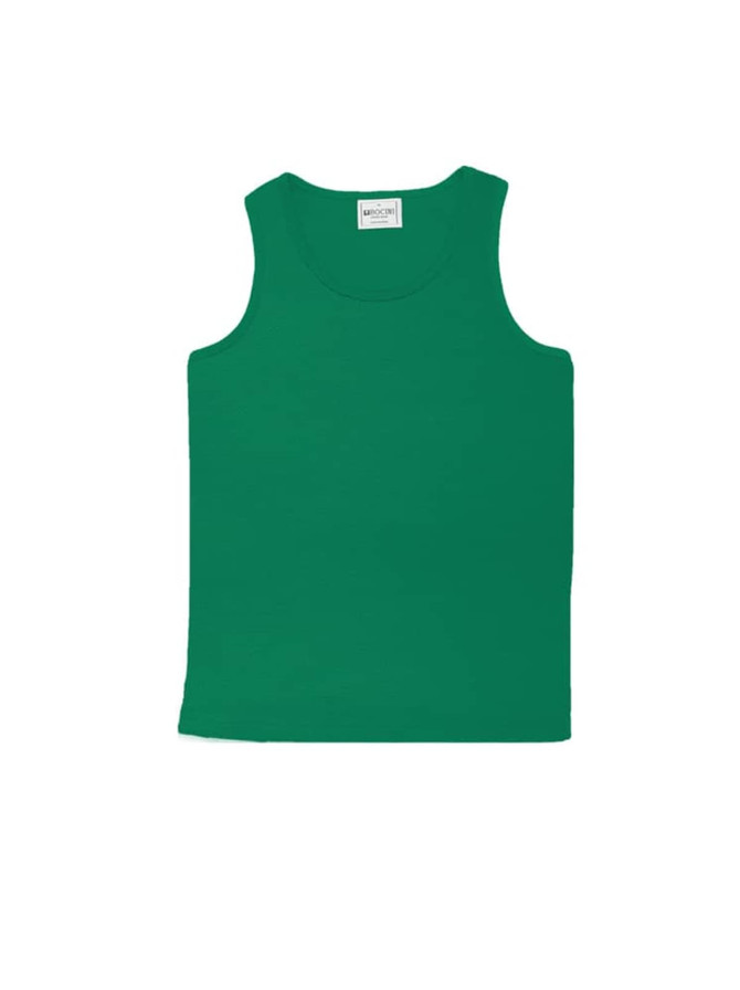 A green unisex adults breezeway micromesh singlet with a simple design and no visible logos.