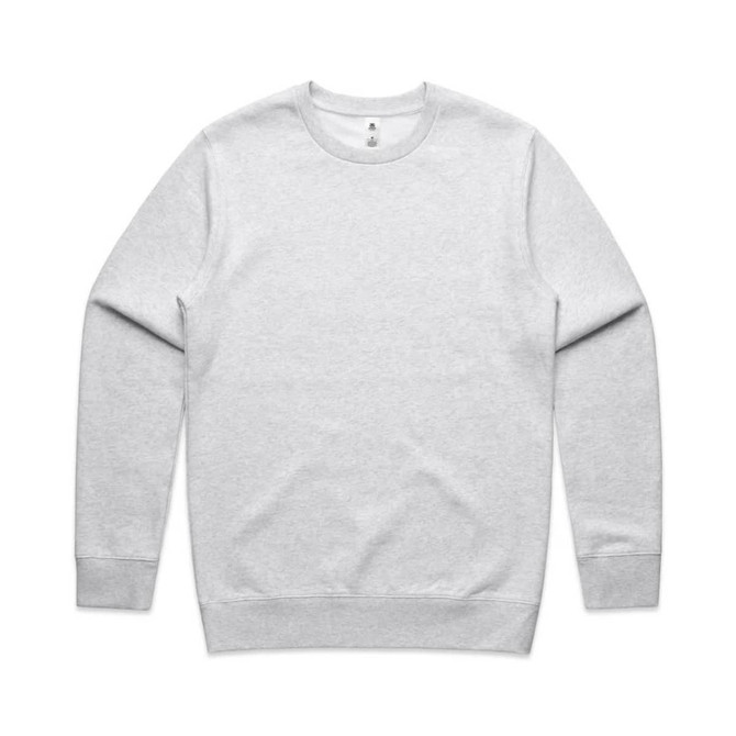 A light grey crew jumper with long sleeves. The design features a plain style and includes a logo.