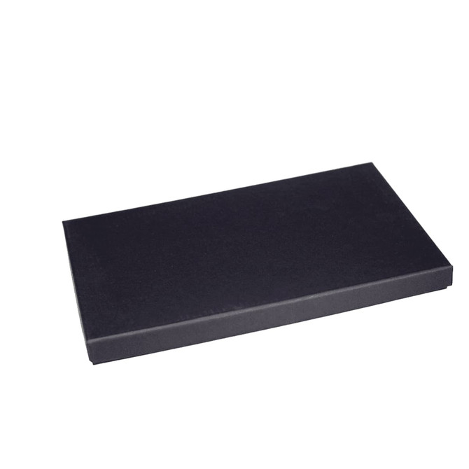 A black rectangular box, likely packaging for a product. It appears sleek and simple in design.