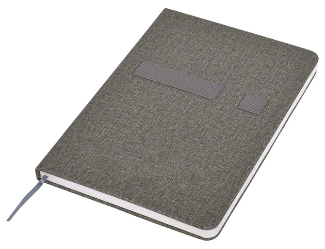 A green Oslo A5 notebook with a textured cover, an elastic closure, and a ribbon bookmark.
