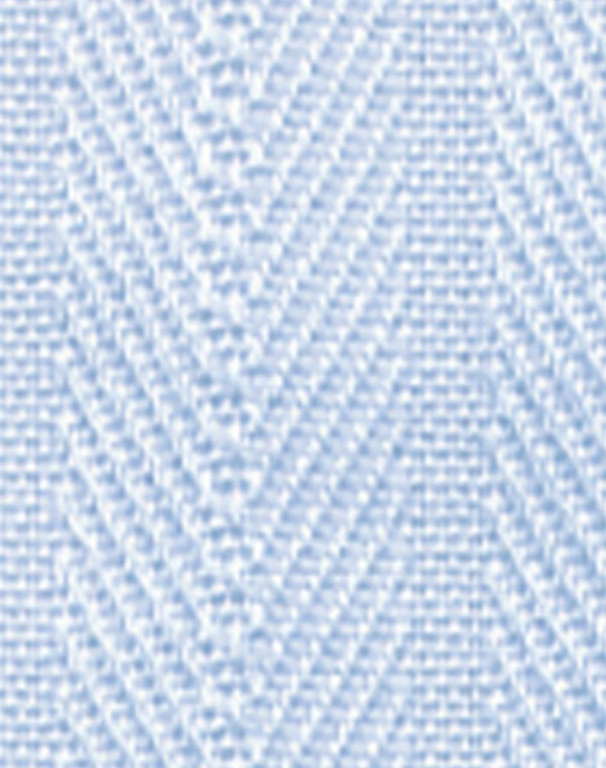 A close-up of a light blue fabric featuring a self-stripe pattern with a textured, woven appearance.