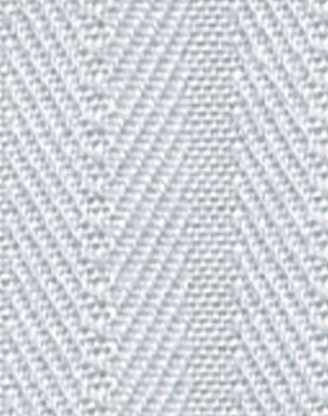 A textured fabric displaying a white self-stripe pattern, featuring a herringbone design.