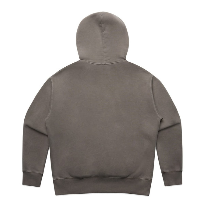 A faded green hoodie with a hood and long sleeves, featuring a simple and clean design.