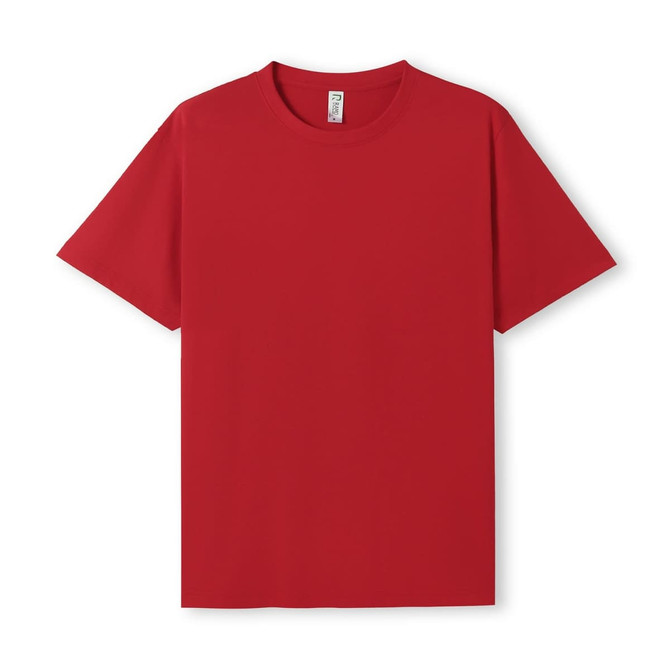 A red unisex t-shirt with a relaxed fit and no visible logos.