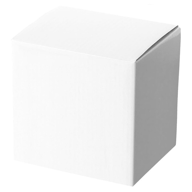 A plain white gift box suitable for holding a mug or small item, featuring a fold-over top.