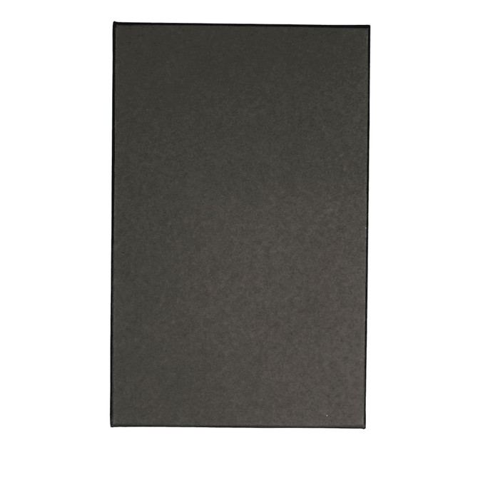 A black gift box containing an insulated cup set, featuring a branding logo.