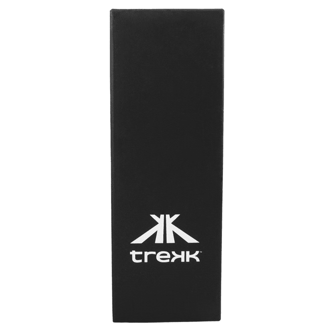 A black packaging box for the Trekk Stainless 700 ml drink bottle, featuring a logo on its side.
