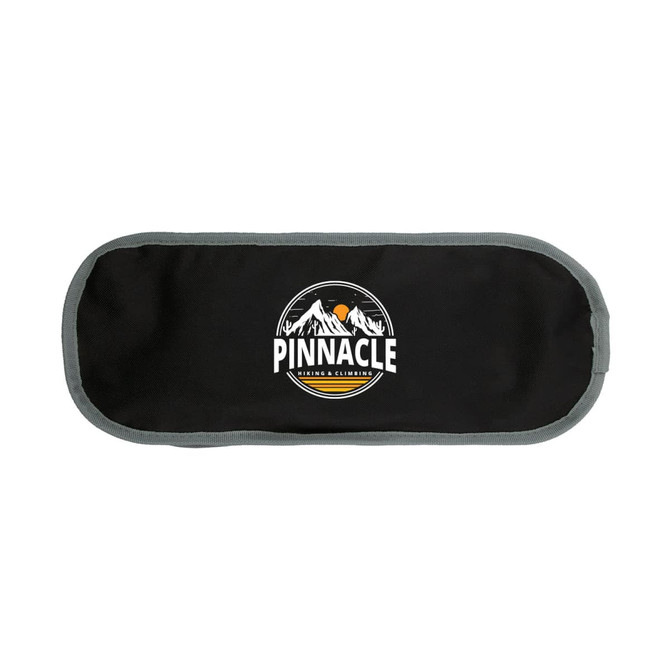 A black pouch with a grey trim, featuring a logo that includes mountains and the word "PINNACLE".
