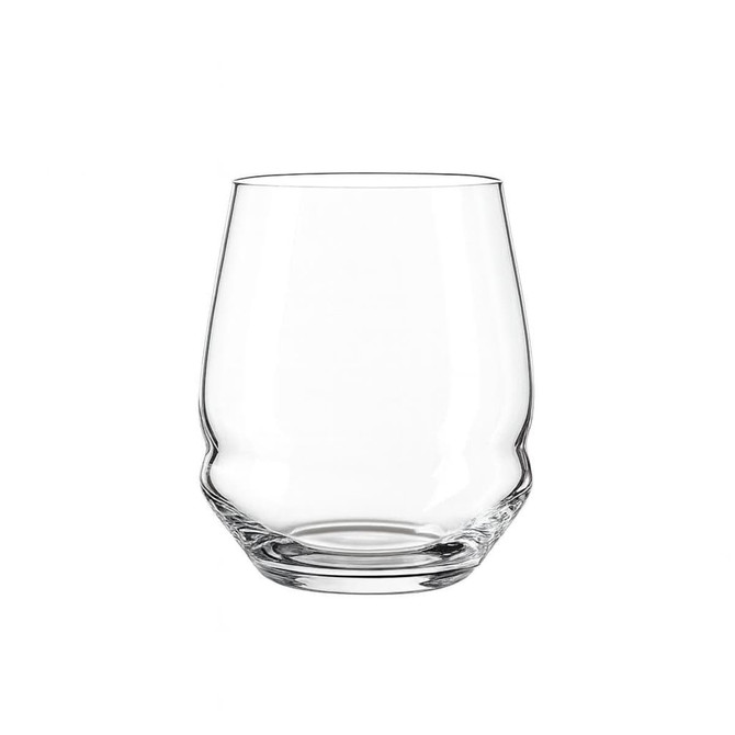 A set of six clear glass double old-fashioned glasses, featuring a curved design. Each glass holds 400ML.
