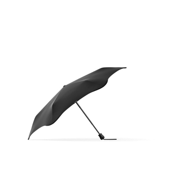 A black BLUNT Neo Umbrella with a sleek design, featuring a curved canopy and a sturdy shaft.