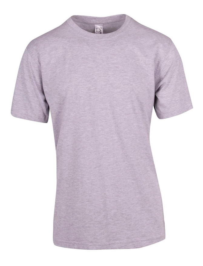 A grey modern fit T-shirt with short sleeves and a logo on the label.