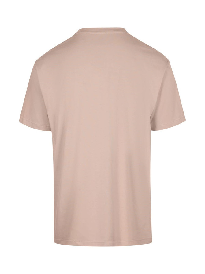 A unisex regular t-shirt in a soft beige colour, featuring a simple design and no visible logos on the back.