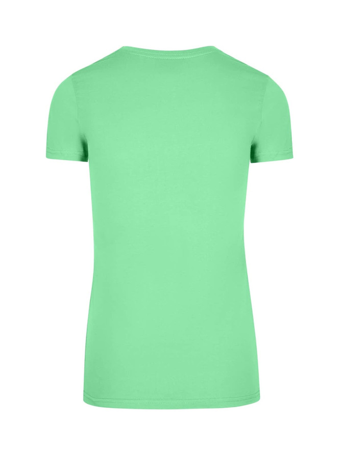 A mint green women's American style T-shirt with a classic fitted design and short sleeves.
