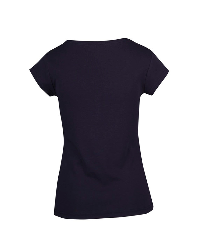 A women's Hanley T-shirt in black, featuring short sleeves and a fitted silhouette. Includes a logo.