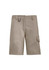 A pair of women's rugged cooling vented shorts in khaki, featuring a side cargo pocket and a logo.