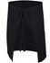 A black short waist apron featuring a tie closure and a sleek design, suitable for various work settings.