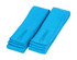 Bright blue changeable apron straps, featuring a textured fabric and a simple design. Includes branding.