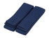 A pair of navy blue changeable apron straps neatly stacked, featuring a textured fabric design.